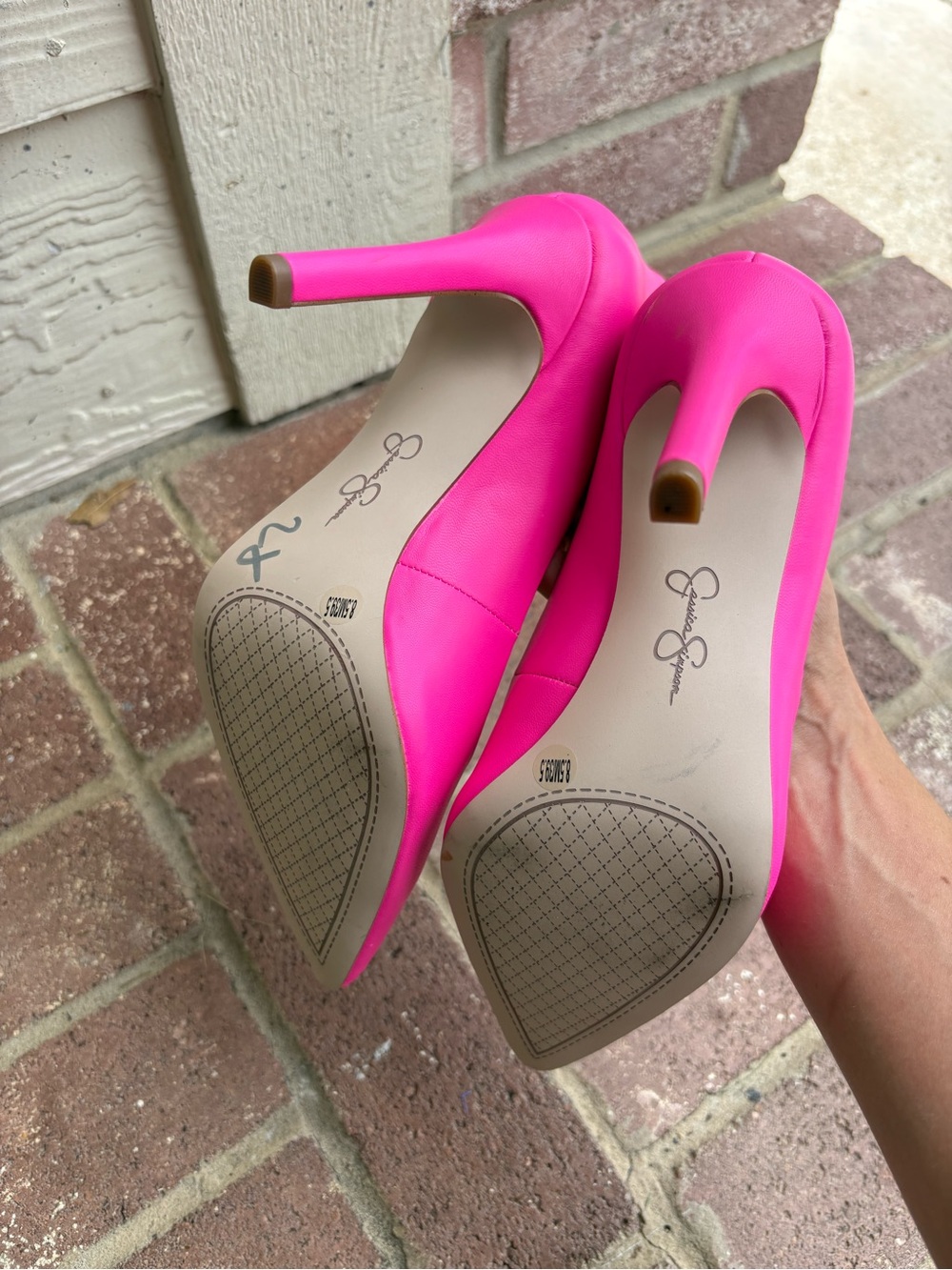 Jessica Simpson Bright Pink Pointed Toe Pumps - Picture 5 of 6
